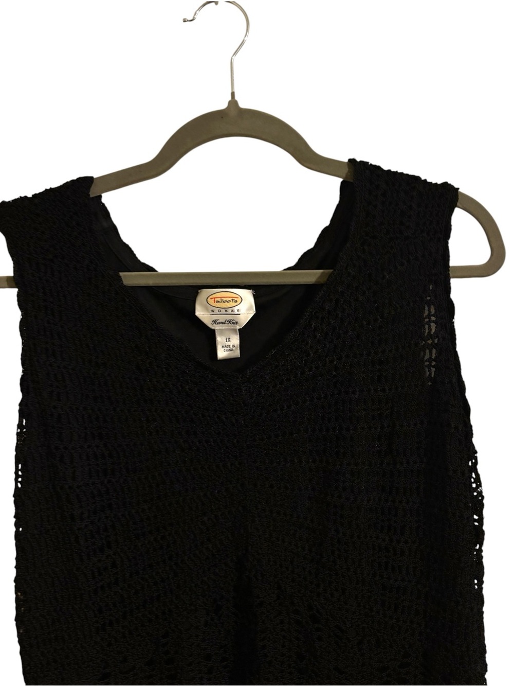 Talbots Hand Knit Black Lined Tank Top Size 1X - Picture 3 of 7
